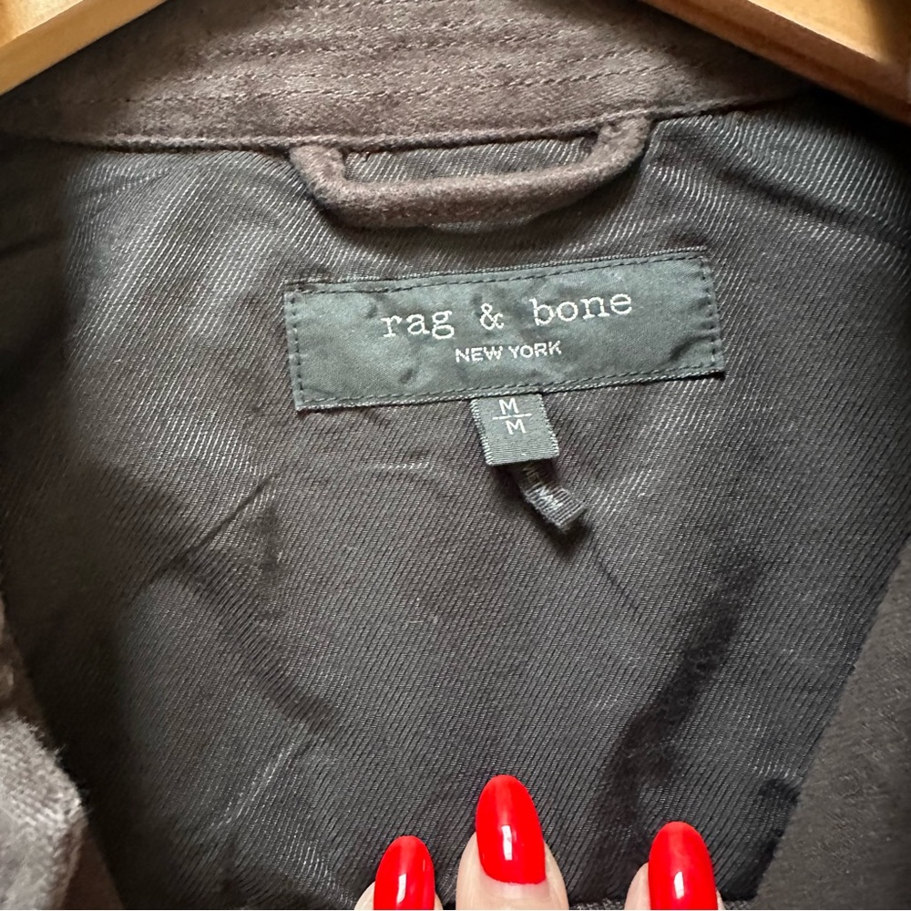 Mens Rag & Bone Mace Cotton Moleskin Shirt Jacket in Espresso Brown Sz M - Picture 8 of 10